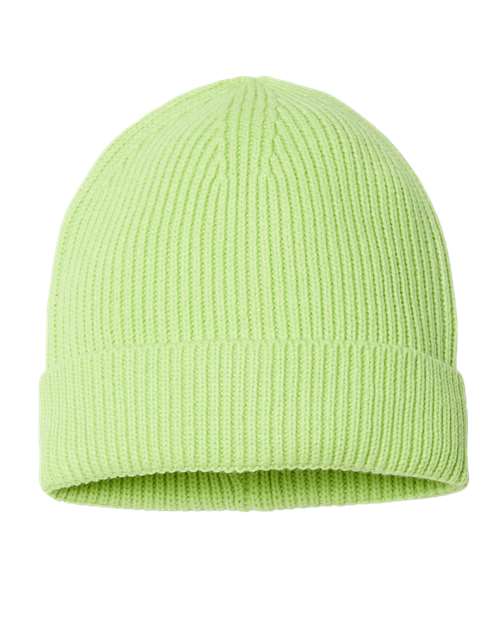 Atlantis Headwear Sustainable Fine Rib Cuffed Beanie - Atlantis Headwear ANDY Atlantis Headwear Acid Green One Size