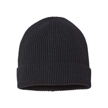 Atlantis Headwear Sustainable Fine Rib Cuffed Beanie - Atlantis Headwear ANDY Atlantis Headwear Black One Size