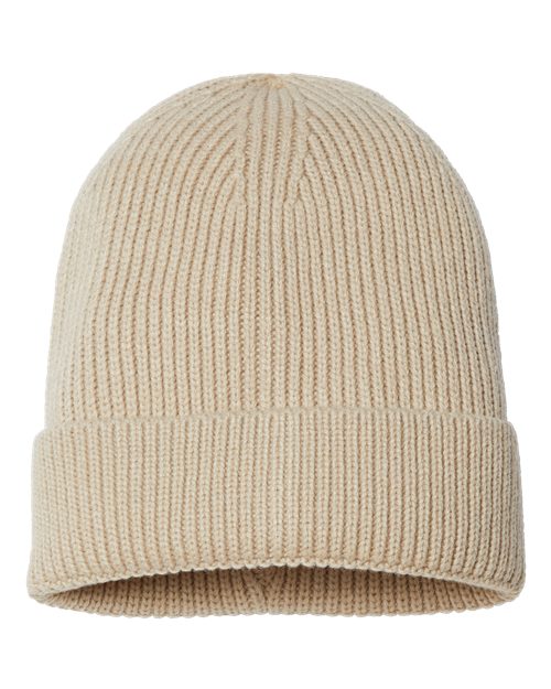 Atlantis Headwear Sustainable Fine Rib Cuffed Beanie - Atlantis Headwear ANDY Atlantis Headwear Light Beige One Size