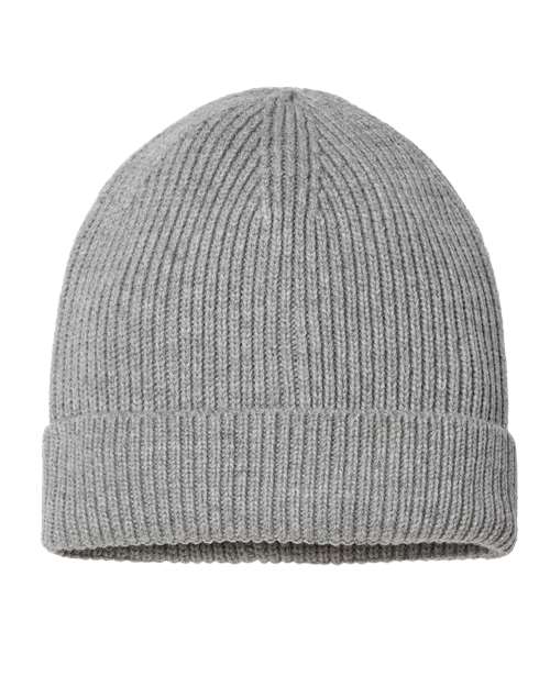 Atlantis Headwear Sustainable Fine Rib Cuffed Beanie - Atlantis Headwear ANDY Atlantis Headwear Light Grey Melange One Size