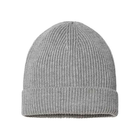 Atlantis Headwear Sustainable Fine Rib Cuffed Beanie - Atlantis Headwear ANDY Atlantis Headwear Light Grey Melange One Size