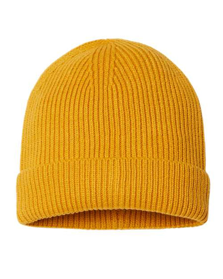 Atlantis Headwear Sustainable Fine Rib Cuffed Beanie - Atlantis Headwear ANDY Atlantis Headwear Mustard Yellow One Size