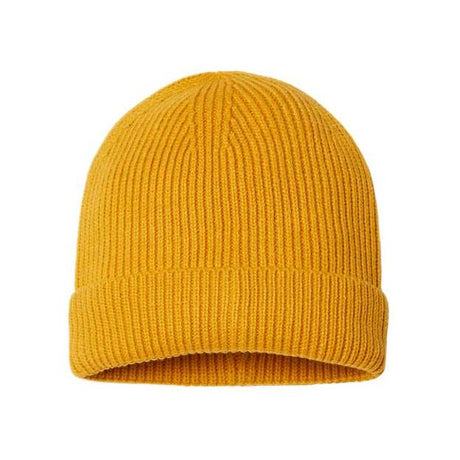 Atlantis Headwear Sustainable Fine Rib Cuffed Beanie - Atlantis Headwear ANDY Atlantis Headwear Mustard Yellow One Size