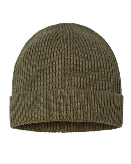 Atlantis Headwear Sustainable Fine Rib Cuffed Beanie - Atlantis Headwear ANDY Atlantis Headwear Olive One Size