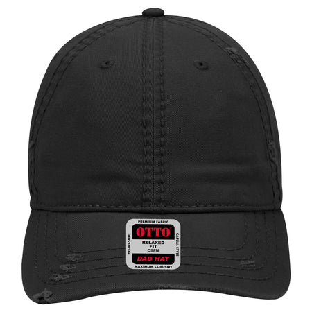 OTTO CAP 6 Panel Low Profile Dad Hat OTTO 104-1018 Otto Cap 003 - Black OSFM - Adult