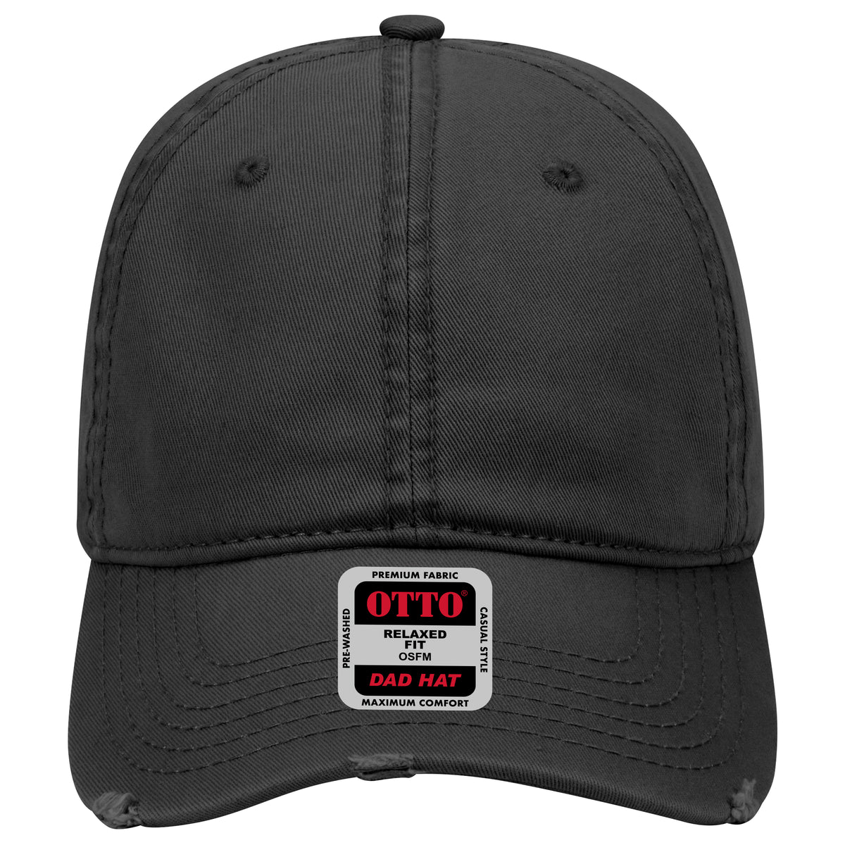 OTTO CAP 6 Panel Low Profile Dad Hat OTTO 104-764 Otto Cap 003 - Black OSFM - Adult