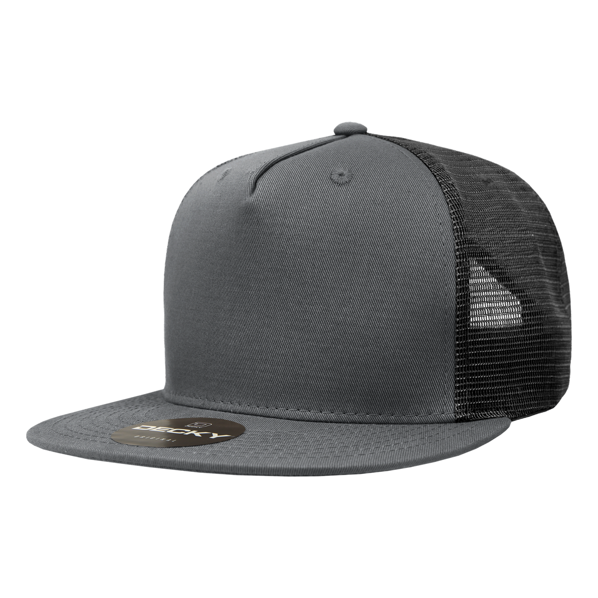 Decky 5 Panel High Profile Structured Cotton Blend Trucker | Decky 1040