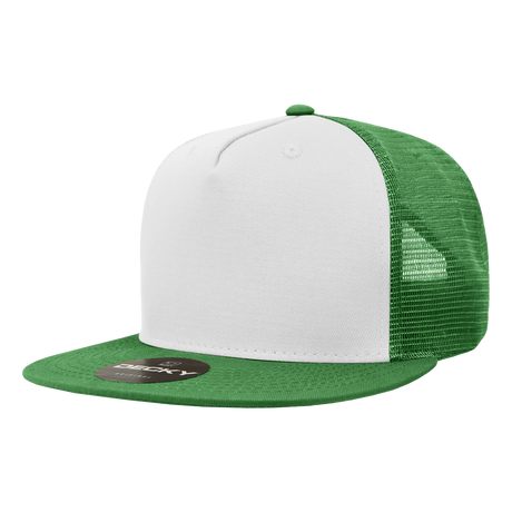Decky 5 Panel High Profile Structured Cotton Blend Trucker | Decky 1040