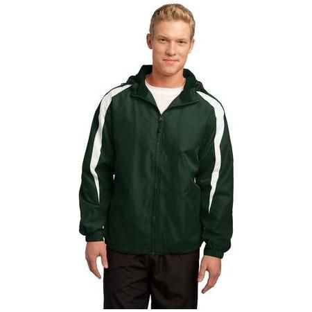 Fleece-Lined Colorblock Jacket DRI-EQUIP Medium Forest Green/White