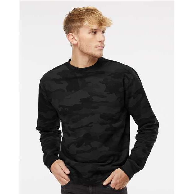 Independent Trading Co. Midweight Crewneck Sweatshirt - Black Camo - Independent Trading Co. SS3000 Independent Trading Co. Black Camo XS