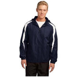 Fleece-Lined Colorblock Jacket DRI-EQUIP Large True Navy/White