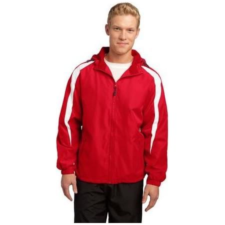 Fleece-Lined Colorblock Jacket DRI-EQUIP Small True Red/White