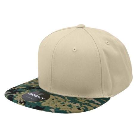 Decky 6 Panel High Profile Structured Camo Snapback | Decky 1047