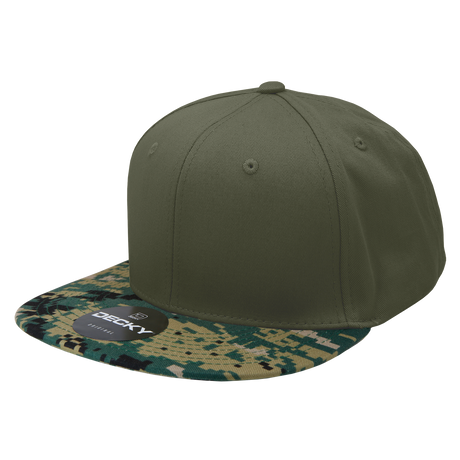 Decky 6 Panel High Profile Structured Camo Snapback | Decky 1047