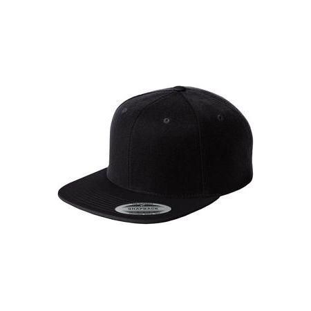 Joe's USA Flat Bill Snapback Cap DRI-EQUIP Black