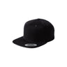 Joe's USA Flat Bill Snapback Cap DRI-EQUIP Black