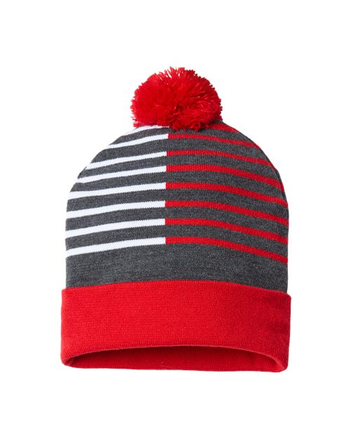 CAP AMERICA USA-Made Half Color Beanie - CAP AMERICA RKH12 CAP AMERICA