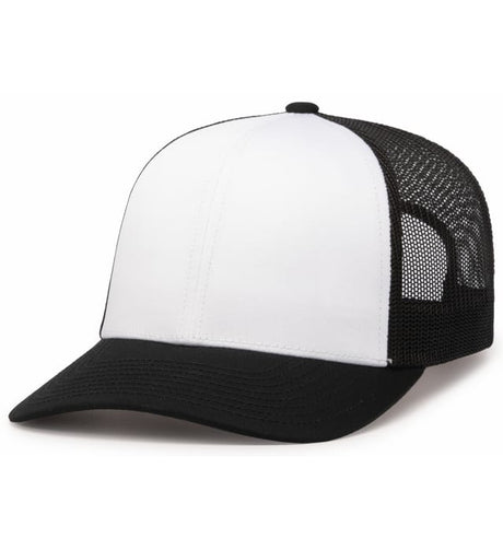 Pacific Headwear Trucker Snapback Cap | Pacific Headwear 104C Caps Pacific Headwear White / Black OSFM