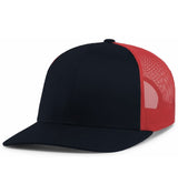 Pacific Headwear Trucker Snapback Cap | Pacific Headwear 104C Caps Pacific Headwear Navy/Red/Navy OSFM