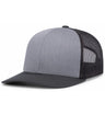 Pacific Headwear Trucker Snapback Cap | Pacific Headwear 104C Caps Pacific Headwear Heather Grey/Lt Charcoal/Lt Charcoal OSFM