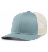 Pacific Headwear Trucker Snapback Cap | Pacific Headwear 104C Caps Pacific Headwear Smoke Blue/Beige/Smoke Blue OSFM