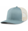 Pacific Headwear Trucker Snapback Cap | Pacific Headwear 104C Caps Pacific Headwear Smoke Blue/Beige/Smoke Blue OSFM