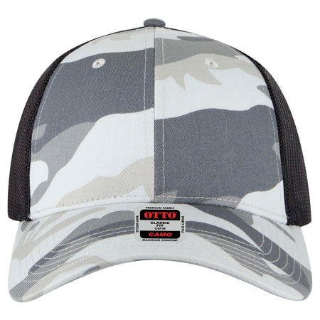 OTTO CAP Camouflage 6 Panel Low Profile Mesh Back Trucker Hat OTTO 105-1247 Otto Cap 351403 - St.Gry/Gry/Blk OSFM - Adult