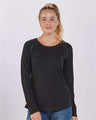 Boxercraft Women's Solid Preppy Patch Long Sleeve T-Shirt - Boxercraft BW3166