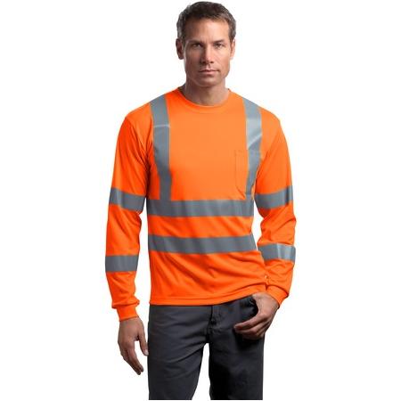 ANSI 107 Class 3 Long Sleeve Snag-Resistant Reflective T-Shirt Joe's USA Safety Orange/ Reflective 4X-Large