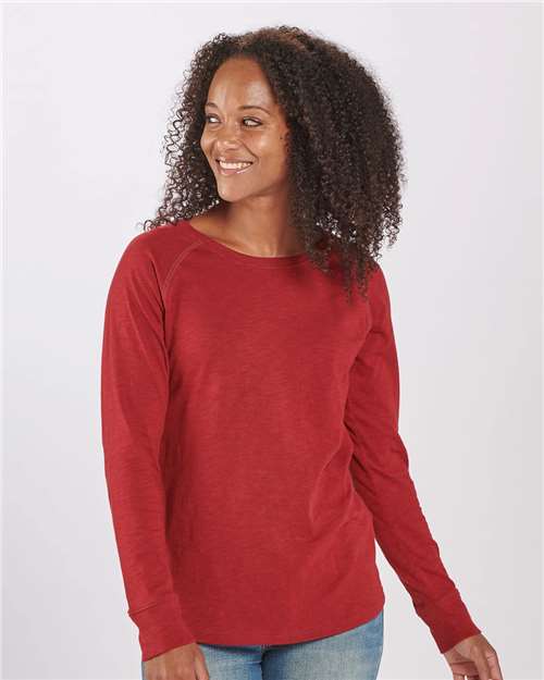 Boxercraft Women's Solid Preppy Patch Long Sleeve T-Shirt - Boxercraft BW3166