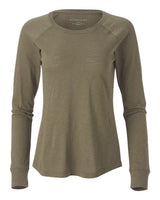 Boxercraft Women's Solid Preppy Patch Long Sleeve T-Shirt - Boxercraft BW3166