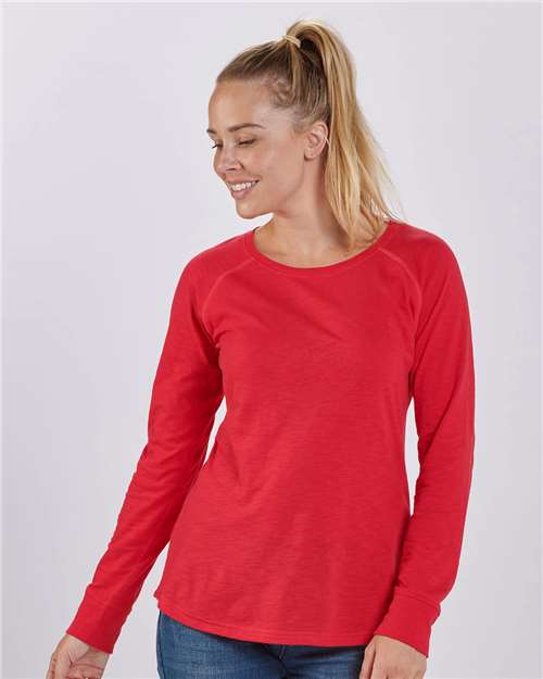 Boxercraft Women's Solid Preppy Patch Long Sleeve T-Shirt - Boxercraft BW3166