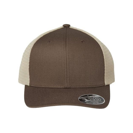 Flexfit 110® Mesh-Back Cap - Flexfit 110M Flexfit Brown/ Khaki Adjustable