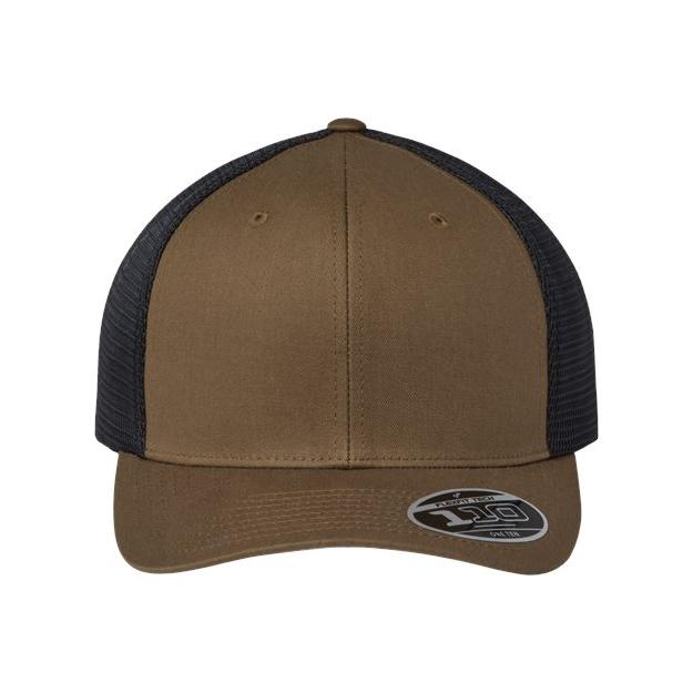 Flexfit 110® Mesh-Back Cap - Flexfit 110M Flexfit Coyote Brown/ Black Adjustable