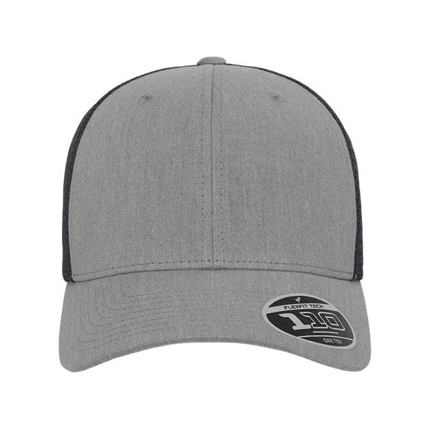 Flexfit 110® Mesh-Back Cap - Flexfit 110M Flexfit Heather Grey/ Black Adjustable