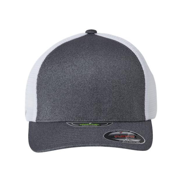 Flexfit Unipanel™ Trucker Cap - Flexfit 5511UP Flexfit Melange Dark Grey/ White S/M