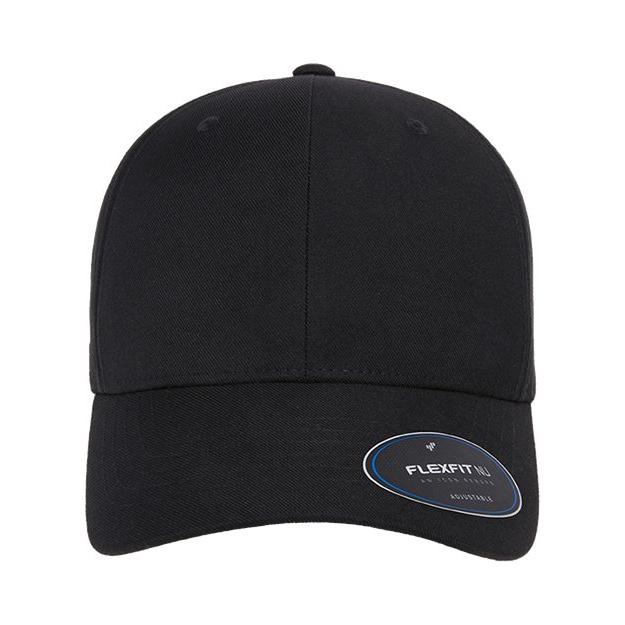 Flexfit NU® Adjustable Cap - Flexfit 6110NU Flexfit Black Adjustable