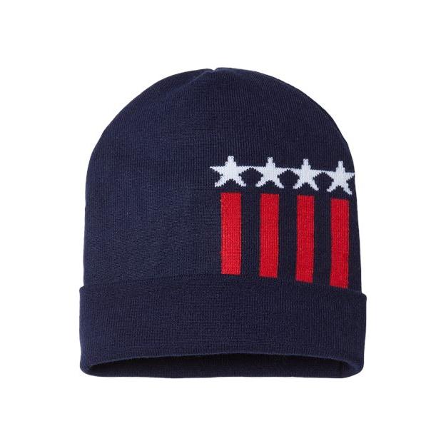 CAP AMERICA USA-Made Patriotic Cuffed Beanie - CAP AMERICA RK12 CAP AMERICA