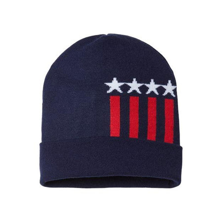 CAP AMERICA USA-Made Patriotic Cuffed Beanie - CAP AMERICA RK12 CAP AMERICA