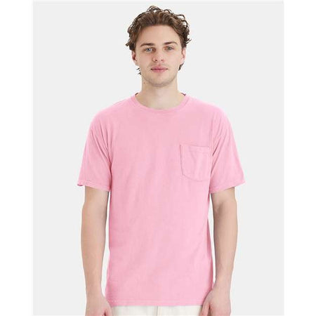 ComfortWash by Hanes Garment-Dyed Pocket T-Shirt - Cotton Candy - ComfortWash by Hanes GDH150 ComfortWash by Hanes Cotton Candy S