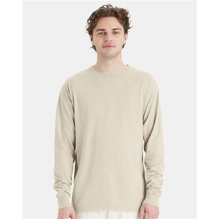 ComfortWash by Hanes Garment-Dyed Long Sleeve T-Shirt - Parchment - ComfortWash by Hanes GDH200 ComfortWash by Hanes