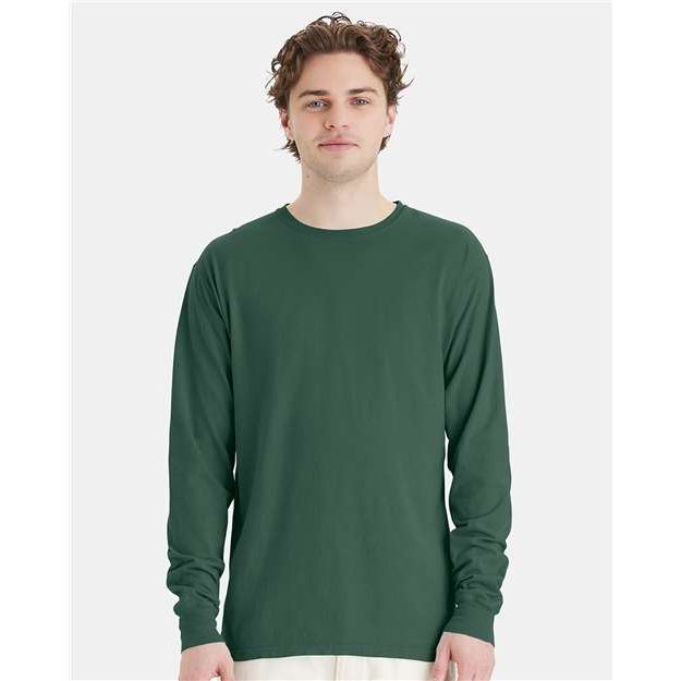 ComfortWash by Hanes Garment-Dyed Long Sleeve T-Shirt - Field Green - ComfortWash by Hanes GDH200 ComfortWash by Hanes Field Green S