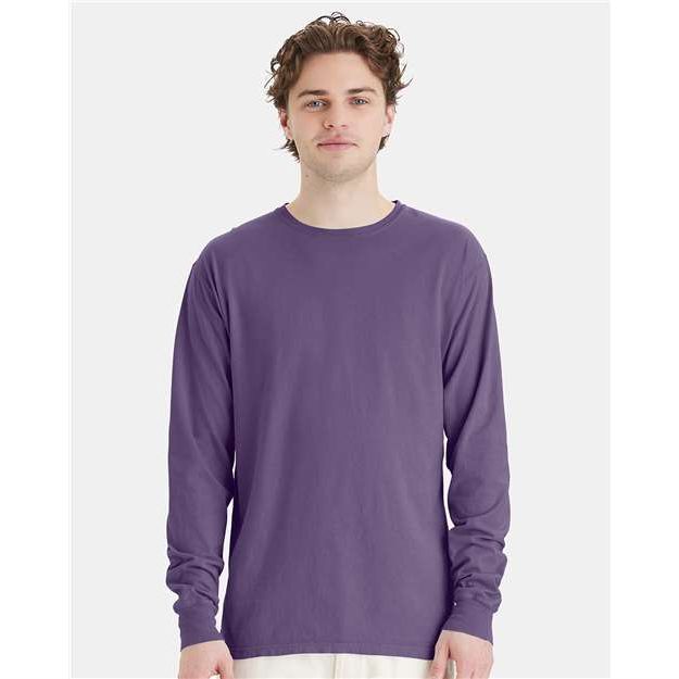 ComfortWash by Hanes Garment-Dyed Long Sleeve T-Shirt - Grape Soda - ComfortWash by Hanes GDH200 ComfortWash by Hanes Grape Soda S