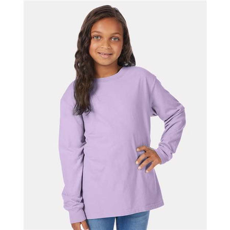 ComfortWash by Hanes Garment-Dyed Youth Long Sleeve T-Shirt - ComfortWash by Hanes GDH275 ComfortWash by Hanes Future Lavender XS