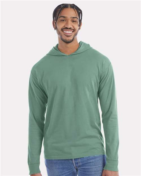 ComfortWash by Hanes Unisex Garment-Dyed Jersey Hooded Long Sleeve T-Shirt - ComfortWash by Hanes GDH280