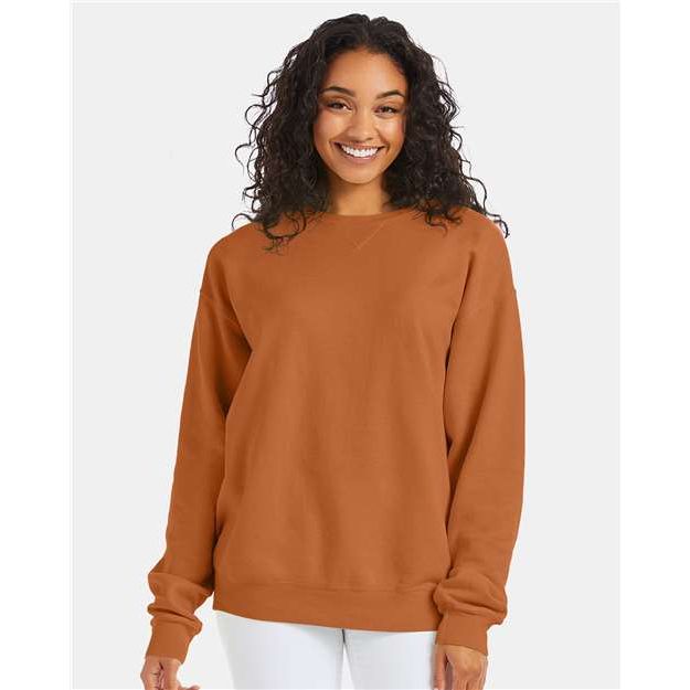 ComfortWash by Hanes Garment-Dyed Crewneck Sweatshirt - Texas Orange - ComfortWash by Hanes GDH400 ComfortWash by Hanes Texas Orange S