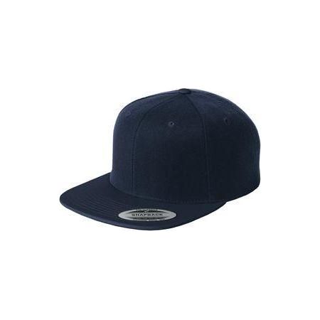 Joe's USA Flat Bill Snapback Cap DRI-EQUIP True Navy