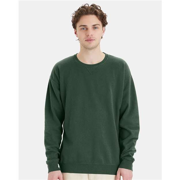 ComfortWash by Hanes Garment-Dyed Crewneck Sweatshirt - Field Green - ComfortWash by Hanes GDH400 ComfortWash by Hanes Field Green S