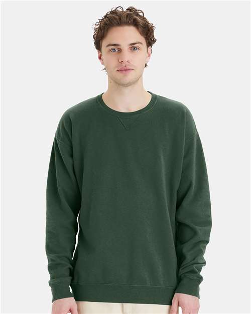 ComfortWash by Hanes Garment-Dyed Crewneck Sweatshirt - Field Green - ComfortWash by Hanes GDH400 ComfortWash by Hanes