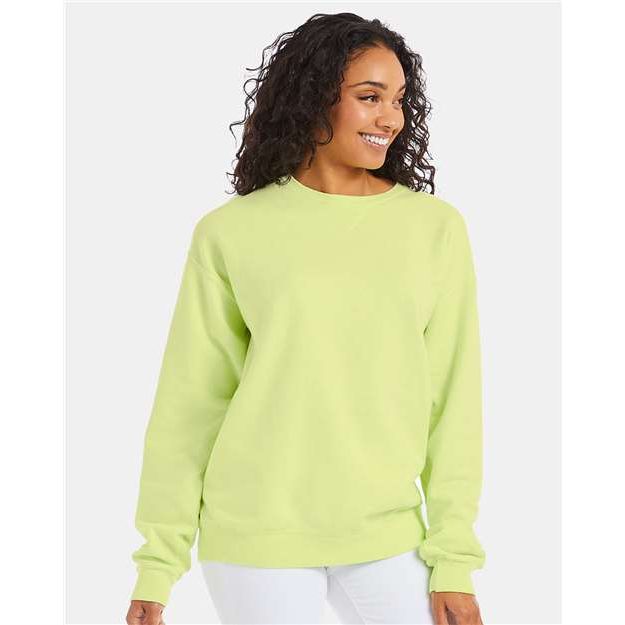 ComfortWash by Hanes Garment-Dyed Crewneck Sweatshirt - Chic Lime - ComfortWash by Hanes GDH400 ComfortWash by Hanes Chic Lime S